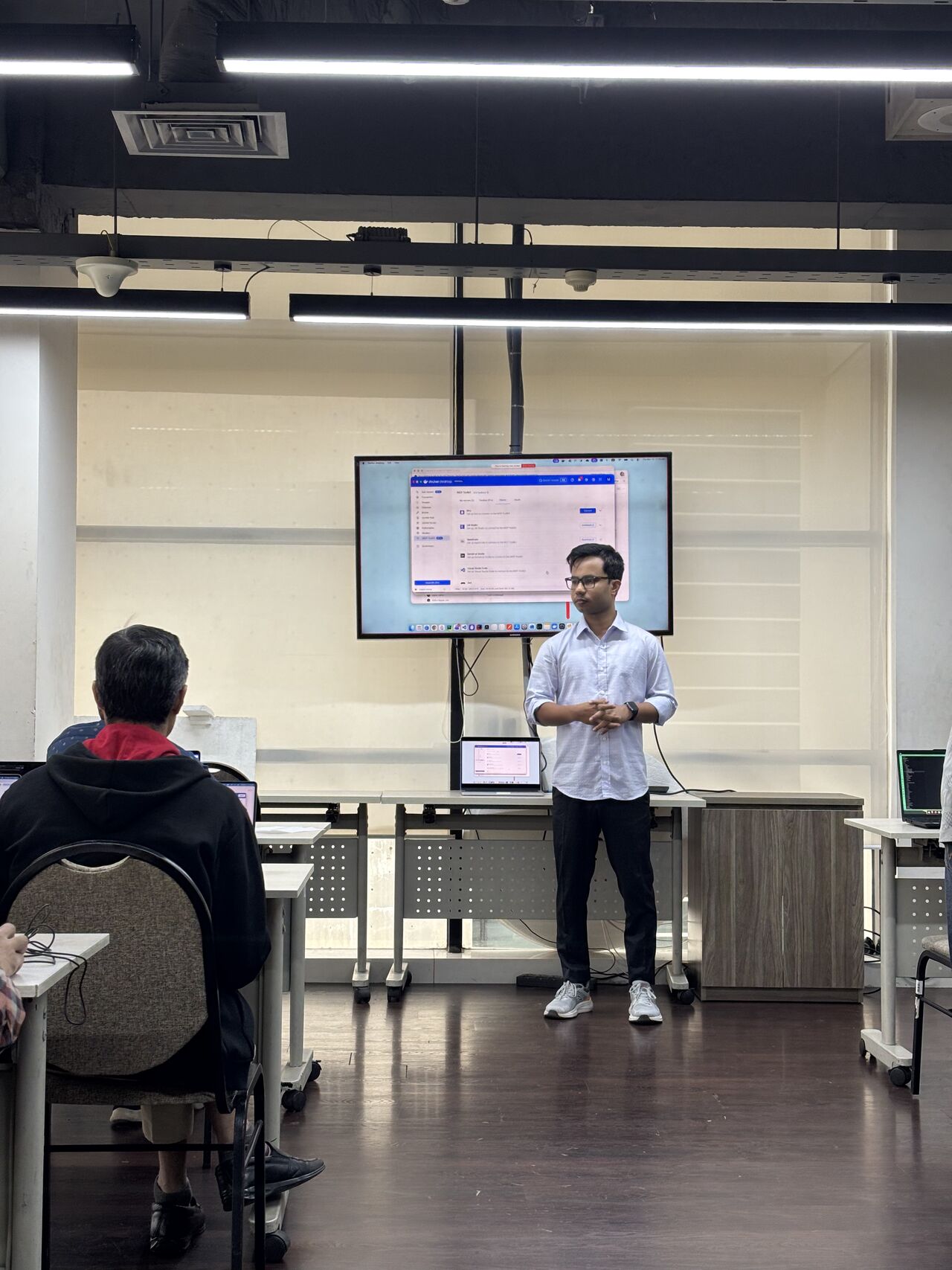 Presenting during a BRAC IT workshop